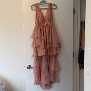 Mac Duggal 55320 Rose Pink Asymmetrical Tiered Dress Gown 2